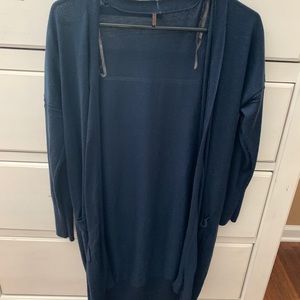Long navy cardigan